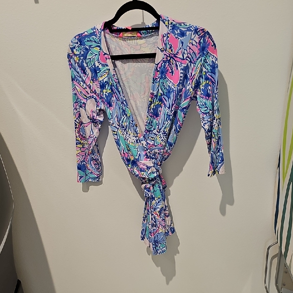 Lilly Pulitzer Floral Mini Dress - Pink, Blue, White